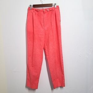 Vintage Pink High Rise Cotton Pants Slacks Made in USA Size 28 (US 8)